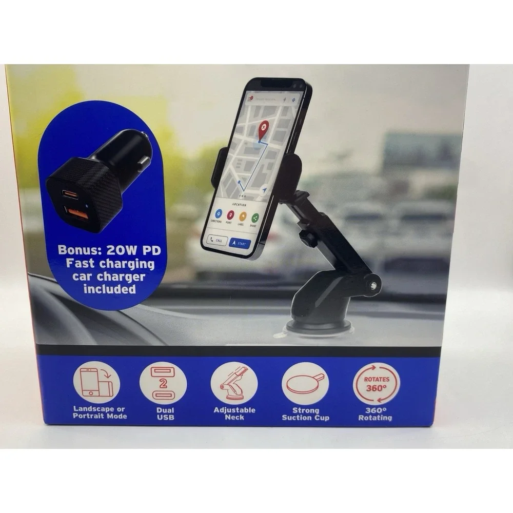 Car and Driver Universal Dash Windshield Mount w 20W PD Charger CAD2302